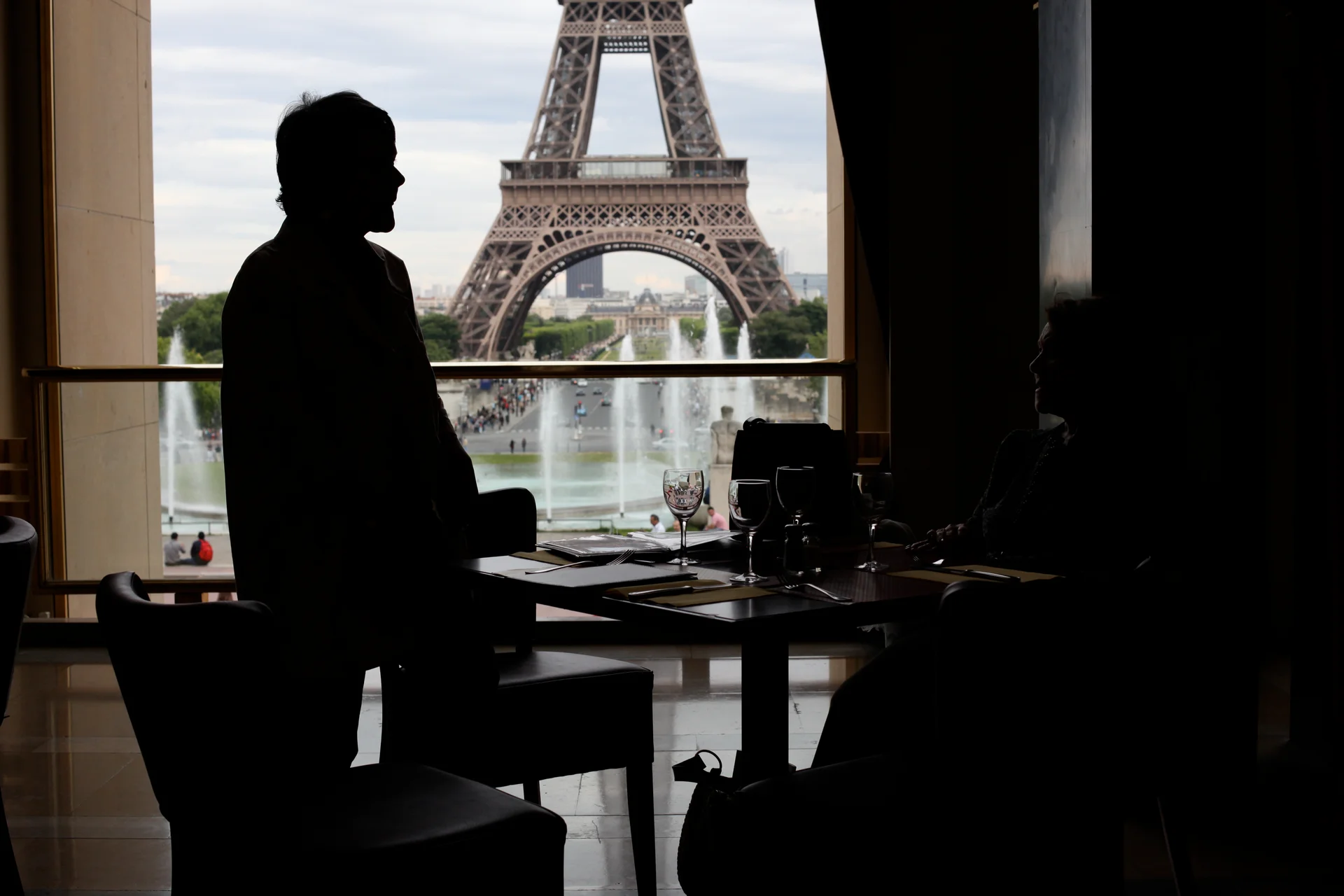 People in front of building