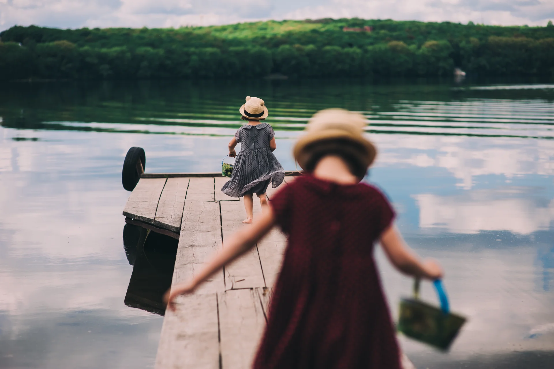 Twin sisters on Wooden berth
